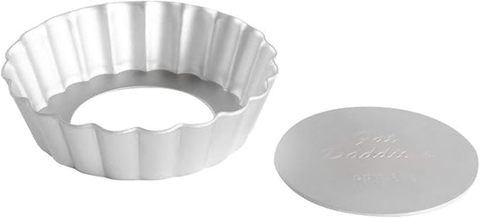 Fat Daddio's PFT-375 Round Fluted Tart Pan with Removable Bottom, 3.75 x 1 Inch