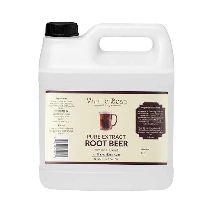 Pure Root Beer Extract for Baking and Flavoring - Premium Quality Natural Flavors for Baked Goods, Desserts, & Cooking - 1 Gallon