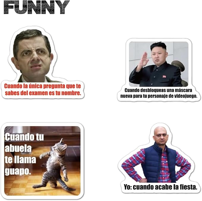 Spanish Funny Meme Stickers for Students,Teens, Adults & Teachers | Trendy Vinyl Decals for Laptops, iPhones, Water Bottles & Computers