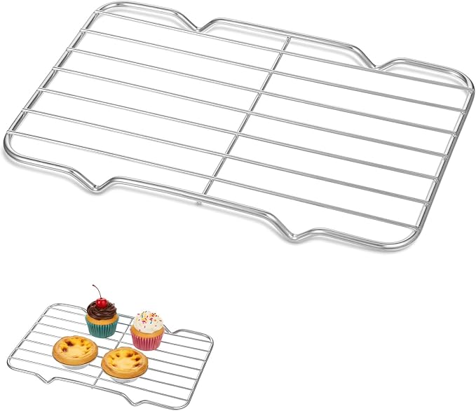 Wire Rack for Cooking, Stainless Steel Wire Rack 5.3 x 8.46 Inch Heavy Duty Wire Grate Oven Grilling Racks Rectangle Baking Cooling Steaming Easy to Clean