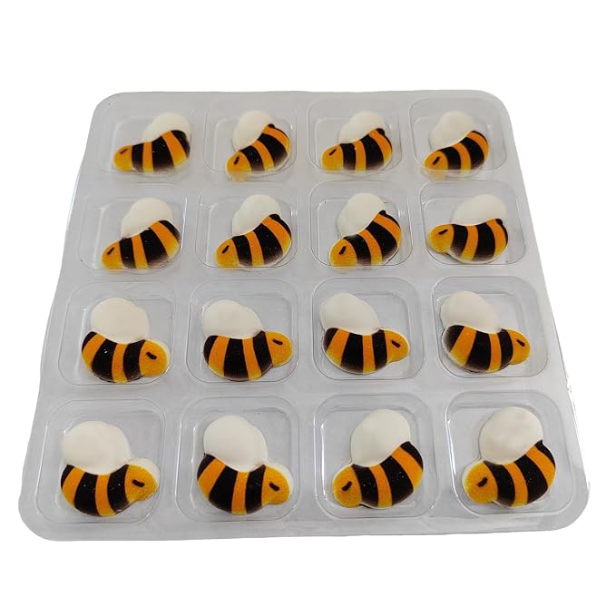 Bees Cakes Decorations Edible Bee Shaped Hard Sugar Icing Decorations Cupcake Toppers for Baking Cookie Ice Cream Candy Decoration
