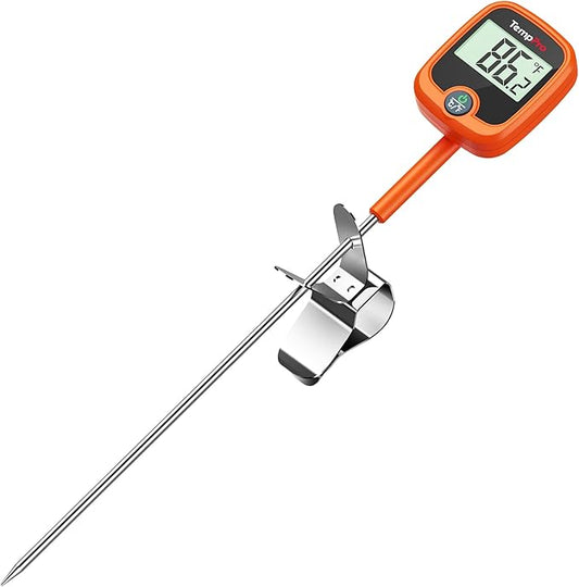 TempPro TP509 Candy Thermometer with Pot Clip, 10" Long Probe Instant Read Meat Food Thermometer with LCD, Cooking Oil Deep Frying Thermometer for Brewing Fathers Day Gift (Previously ThermoPro)