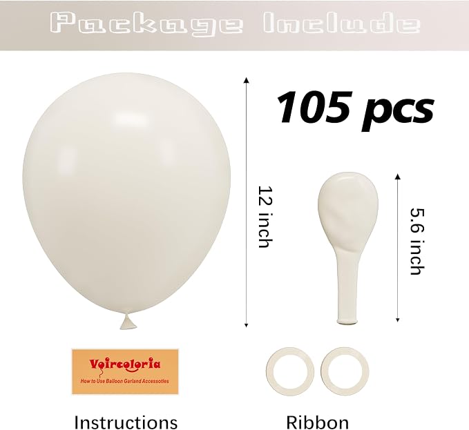 Voircoloria 105pcs Sand Balloons 12inch Party Latex Balloons for Boys Girls Birthday Baby Shower Gender Reveal Wedding Sunflower Party Decorations