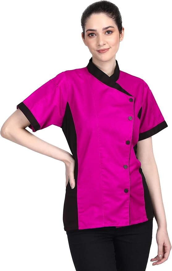 Short Sleeves Only Women's Ladies Side Mesh Chef's Coat Jacket