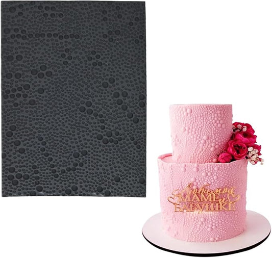 mostsom Silicone Fondant Lace Mold Cake Decorating Stencil with Pearl Pattern - Flexible Baking Mat for Cookies, Cupcakes, Chocolate - Reusable Pastry & Candy Making Tool (D_ Pearl)