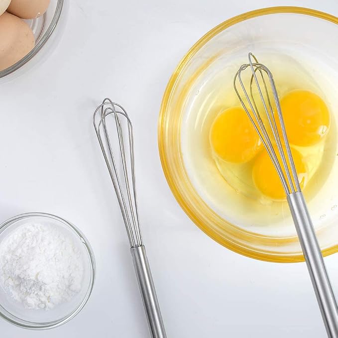 Mini Whisk, Stainless Steel Skinny Whisk Egg Beater for Blending, Whisking, Beating, or Stirring,8.8Inch