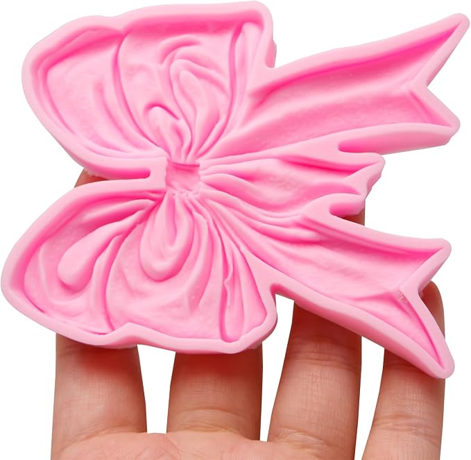 Large Bow Silicone Mold, Bow Chocolate Fondant Mold for Cake Decoration Candy Cupcake Topper Cake Polymer Clay Crafts Epoxy Resin