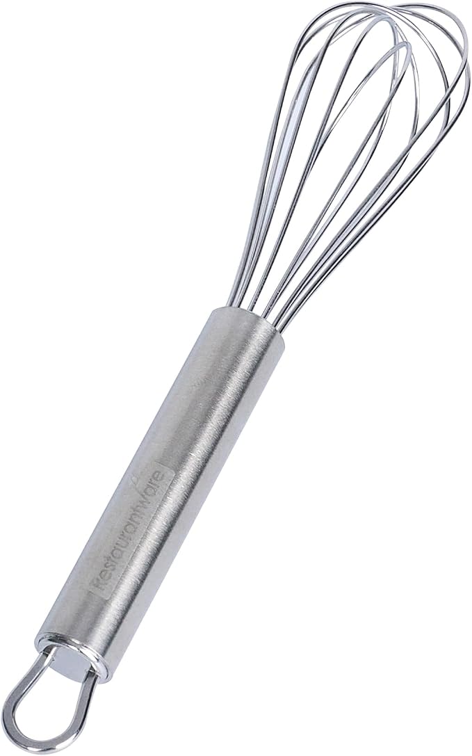 Restaurantware 7 in Stainless Steel Wire Whisk - German Standard Kitchen Balloon Whisk with Ergonomic Handle, Dishwasher Safe - Durable French Whisk for Cooking, Mixing Thick Batter and Sauce