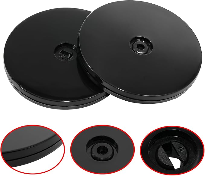 4 Pcs Black 5 inch Acrylic Lazy Susan Rotating Turntable Organizer Bearings - Round Swivel Plate for Spice Rack, Table, Cake, Kitchen Pantry