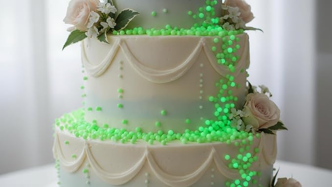 NCS Neon Green (Under Blacklight) 4mm Edible Sugar Pearls Sprinkles – Cupcake, Cake, Cookie & Baking Decorations, 7 oz