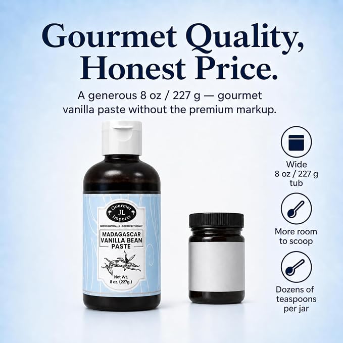 Vanilla Bean Paste | 8 Ounces | For Baking and Cooking | Made With Whole Vanilla Beans | 3x Concentration