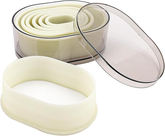 Multi-Shape Nylon Cookie Molds Round Square Star Plastic Geometry Biscuit Cutter Dough Mousse Bread Slicer DIY Bakery Utensils (Flat Oval)