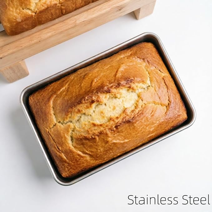 Kichwit Stainless Steel Loaf Pan for Bread, 4 Pack Metal Baking Pan, Dishwasher Safe (8.5" x 5.7" x 2.5")