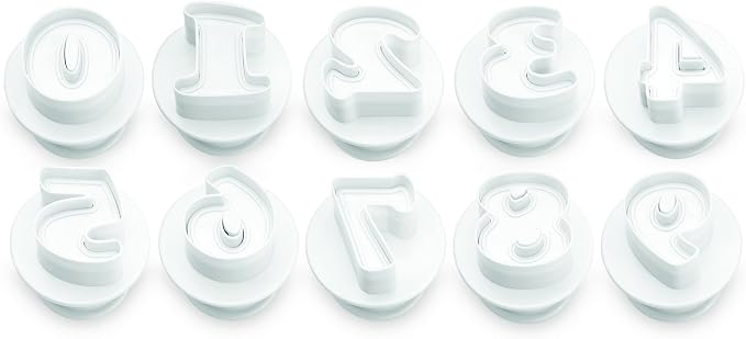 Ateco Fondant and Dough Plunger Cutter and Embosser, 10-Piece Set