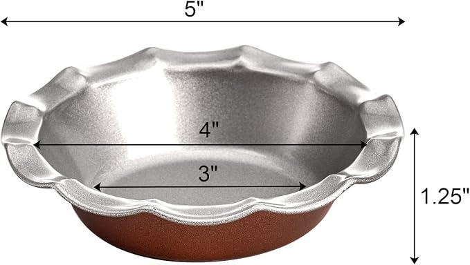 Tosnail 6 Pack Small Fluted Tart Pie Pan, 5 Inch Mini Cake Mold, Nonstick Quiche Pan for Individual Pastry Baking