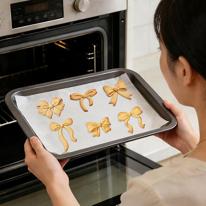 6Pcs 3D Bow Cookie Cutter Set Cute Cookie Cutters and Stamps for Baking Cookies Wedding Bow Fondant Cutters Birthday Cookies Making Supplies for Cupcakes Dessert DIY Craft Baking Biscuit Cutter