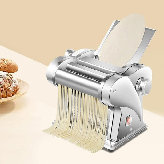 Dough Sheeter, 110V 135W Dough Roller Sheeter Automatic Noodle Pressing Machine, 8 Gears Adjustable Thickness Electric Dough Roller Sheeter Noodle Pasta Maker Machine for Commercial & Homemade Use