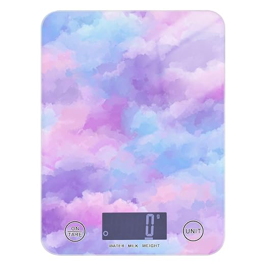 Food Scale Kitchen Scale Food Weight Scales Digital Weight Grams and Ounces Small Electronic Food Scale for Baking Cooking Pink Purple Blue Gradient