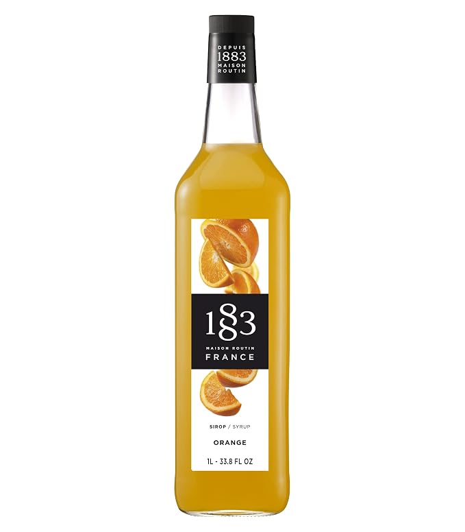 1883 Orange Syrup for Drinks, Made in France, 1 Liter Glass Bottle