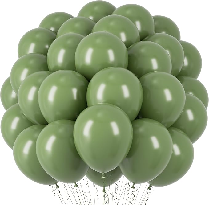 Voircoloria Sage Green Balloons, 66pack 12inch Olive Green Latex Party Balloons for Baby Shower, Graduation, Wedding, Birthday, Bridal Shower, Anniversary Party Decorations