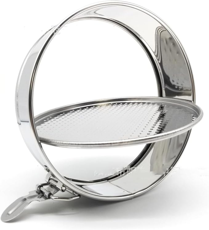 10 Inch 304 Stainless Steel Springform Cake Pan, Stainless Steel Springform Pans, Leakproof & Nonstick Cheesecake Pan with Removable Bottom with 50 Pcs Parchment Paper Liners