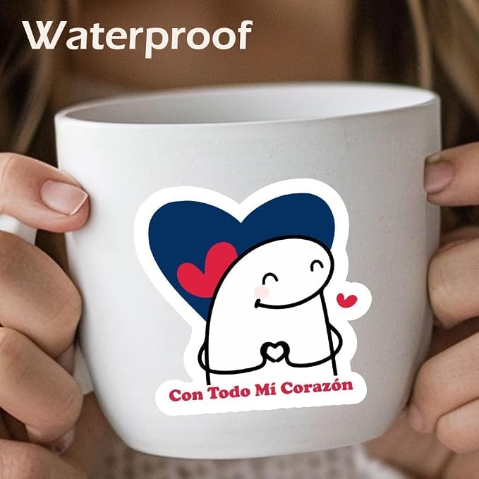 Spanish Love Stickers for Romantic Moments | Heartfelt Valentine Decals for Journals, Cards, Scrapbooks & Personalized Gifts for Phones, Laptops, Water Bottles