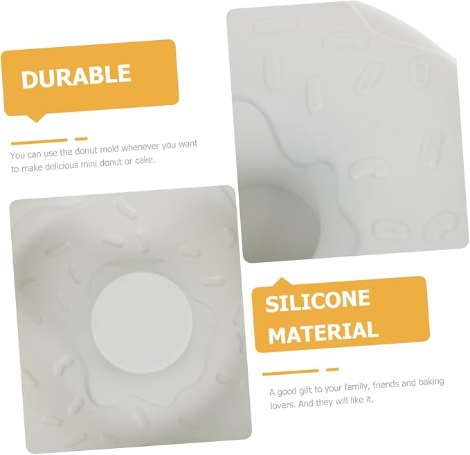 Hemoton 1pc Silicone Doughnut Mold for Baking Non-stick Donut Tray Cake Mould for Easy Baking for Parties and Celebrations