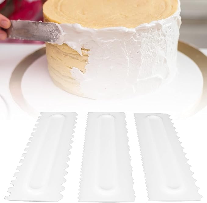 Cake Cutter Cake Decorating Kit 3Pcs / Set Cream Scraper Plastic Scraper Fondant Cake Modeling Tool for Dessert Decoration
