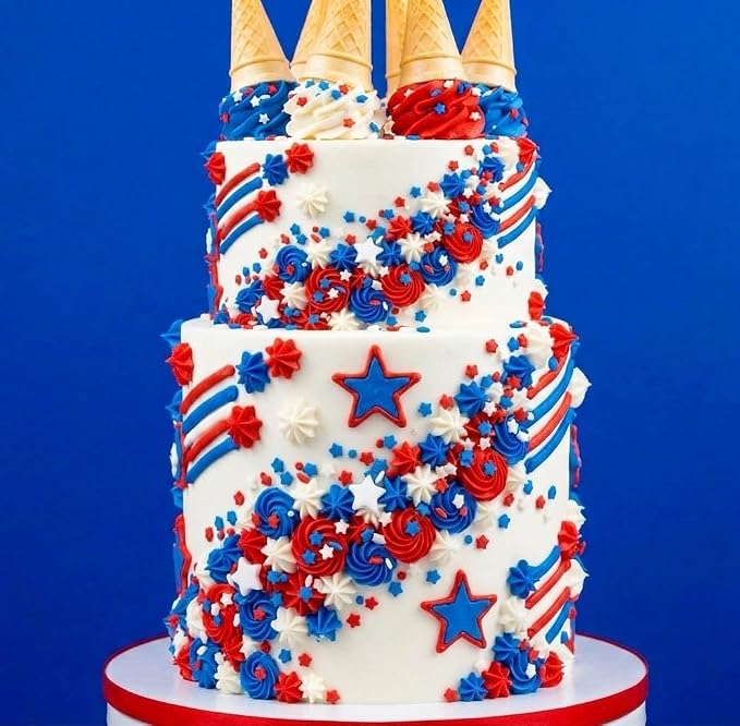 Sprinkles | Patriotic sprinkles | Red white and blue sprinkles | American decorations | Cookie sprinkles | July 4th | Manvscakes