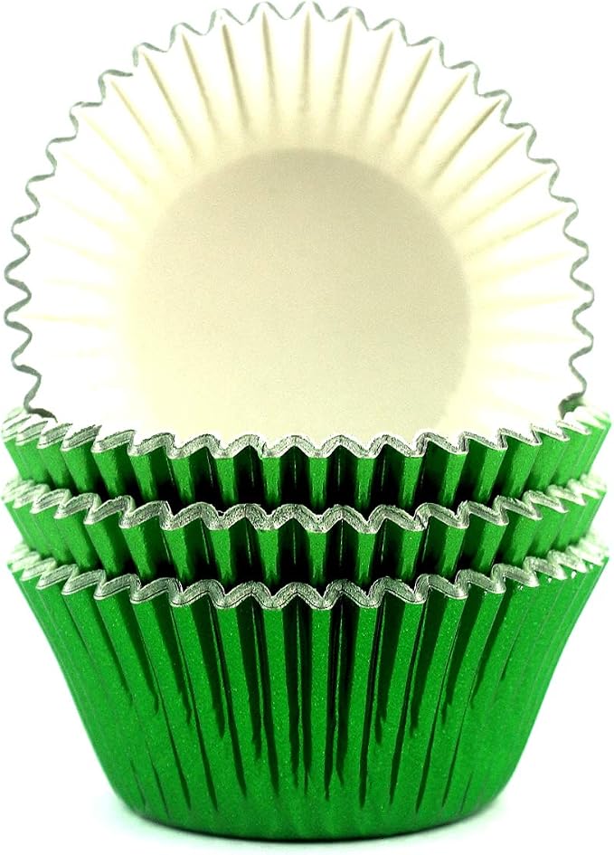 Foil Cupcake Liners Standard Baking Cups 100 Count (Green)