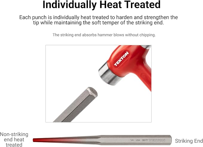 TEKTON 1/8 Inch Alignment Punch | 66173 | Made in USA