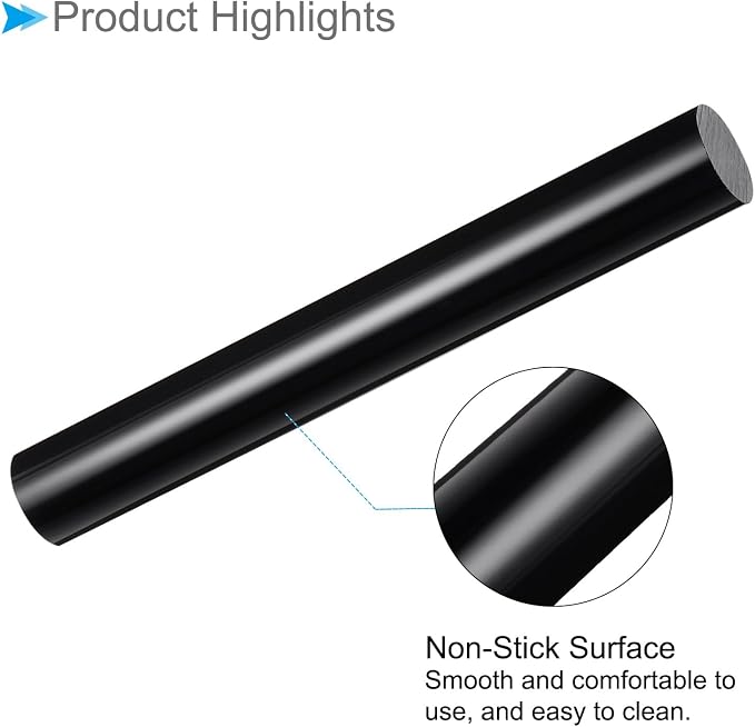 Acrylic Clay Roller, 8 Inch Length 1 Inch Dia., Acrylic Non-Stick Rolling Pin Roller Black - (Applications: for Shaping Sculpting)