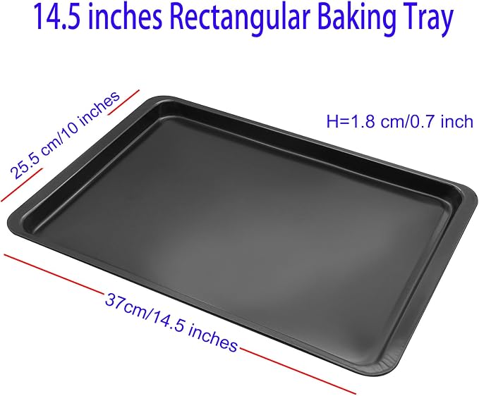 14.5” x 10” Carbon Steel Sheet Pan for Baking or Roasting, Cookie Sheets for Oven, Cookie Pastry Baking Tray, Nonstick Bakeware Pans with Grips