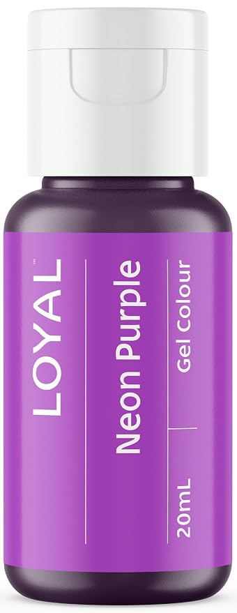Loyal Gel Food Coloring | Vibrant Color for Buttercream, Fondant, Royal Icing, Gum Paste, Marzipan and Cake Batter | Gel-Based Concentrated Food Dye - 20ml Neon Purple