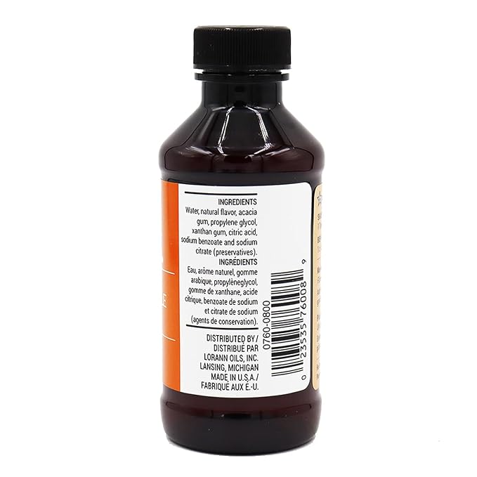LorAnn Oils Orange Bakery Emulsion: True Essence, Ideal for Boosting Fruit Tones in Cakes, Cookies & Desserts, Gluten-Free, Keto-Friendly, Extract Substitute Essential for Your Kitchen, 4 Oz, 4 Pack