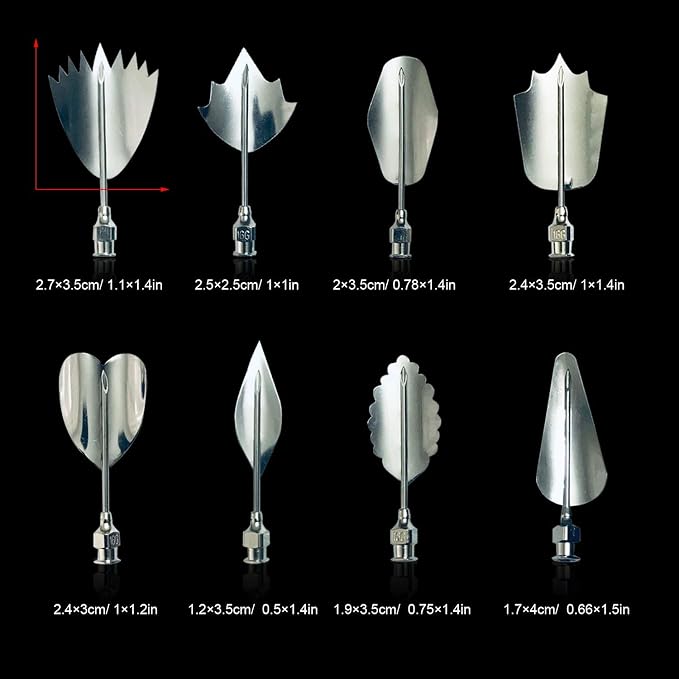 Stainless Steel Flowers Leaves 3D Jelly-Art-Tools Pudding-Nozzle Cake Needles Gelatin Tools (AH)
