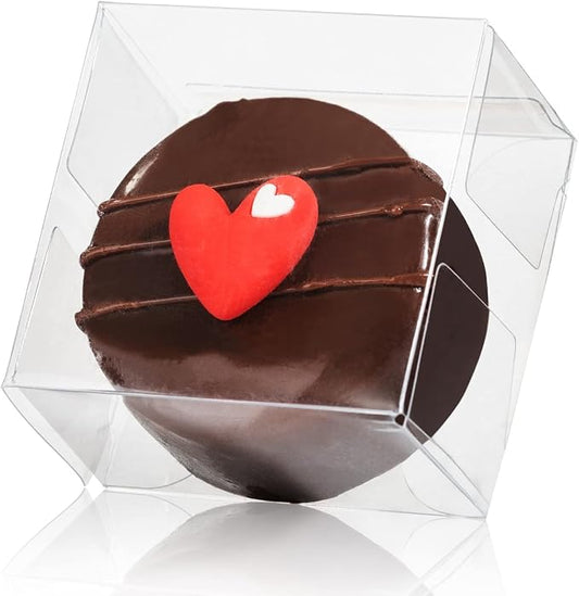 RomanticBaking Clear Single Chocolate Macaron Box, 50pcs, 2.17"×2.17"×1.38" | Wedding Favors, Baby Shower, For Cookies Ore Cookies Donut Candy