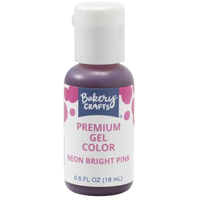 Bakery Crafts Premium Gel Food Color 6 Bottle Assortment, 4.2 Fl Oz, Edible Coloring For Use with Cake Mix, Buttercream, Whipped Icing, Fondant & Piping Gel, Highly Concentrated, Red, Pink, Yellow, Green, Blue, Black - 6 x 0.7FL