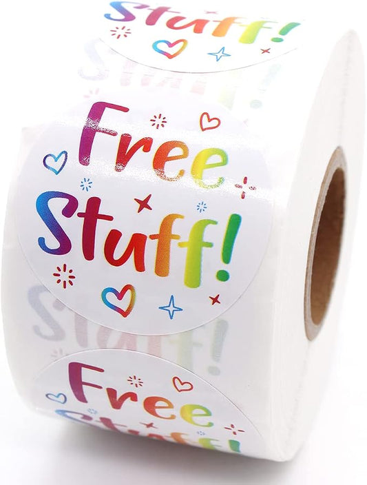 Littlefa 1.5" Free Label Gift Stickers,Free Stuff Stickers for Freebies Small Business Handmade Gift Bags Packaging 500 PCS