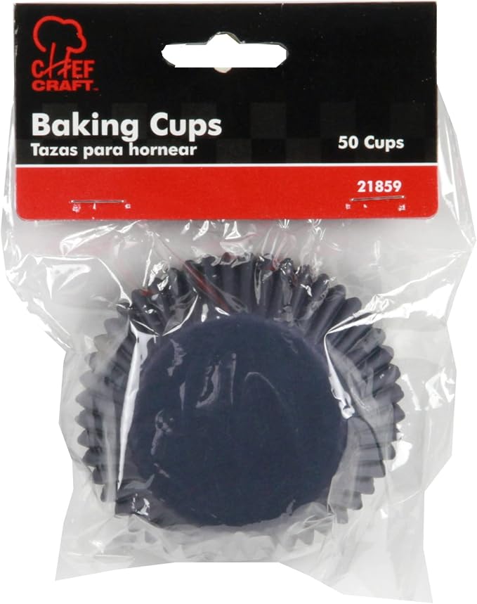 Chef Craft Classic Cupcake Liners, 50 Count, Dark Blue (Pack of 4)