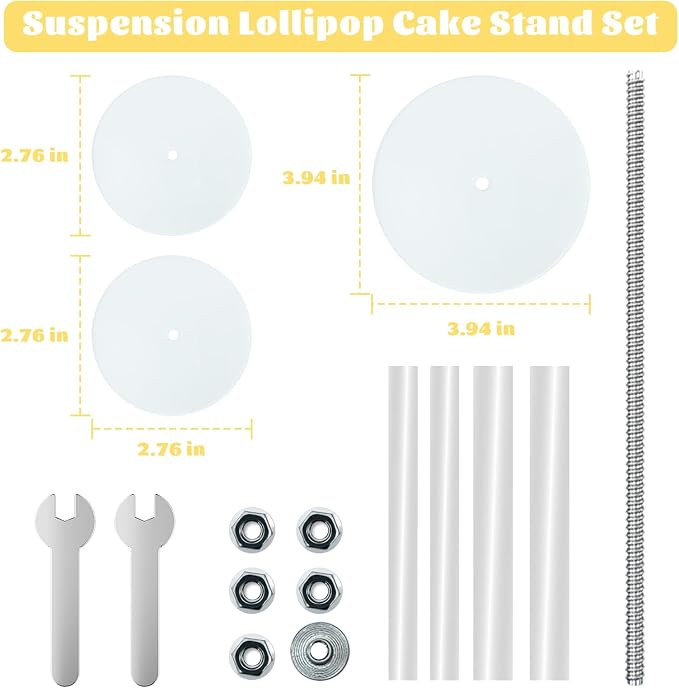 Lollipop Floating Cake Stand,Hanging Decorative Cake Pouring Kit,Cake Decorating Stand,Anti Gravity Candy Cake Support,Reusable Hanging Decorative Cake Kit for DIY Birthday Wedding Party (Lollipop)