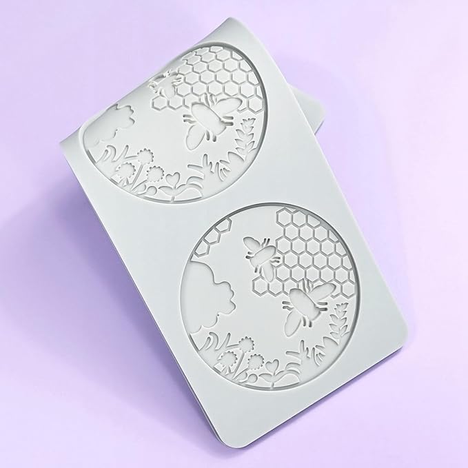 TUKE 3D Honeycomb Lace Fondant Mold Lace Beehive Wedding Cake Silicone Mousse Sugar Craft Icing Mat Pad Pastry Baking Tool (B_ Honeycomb)