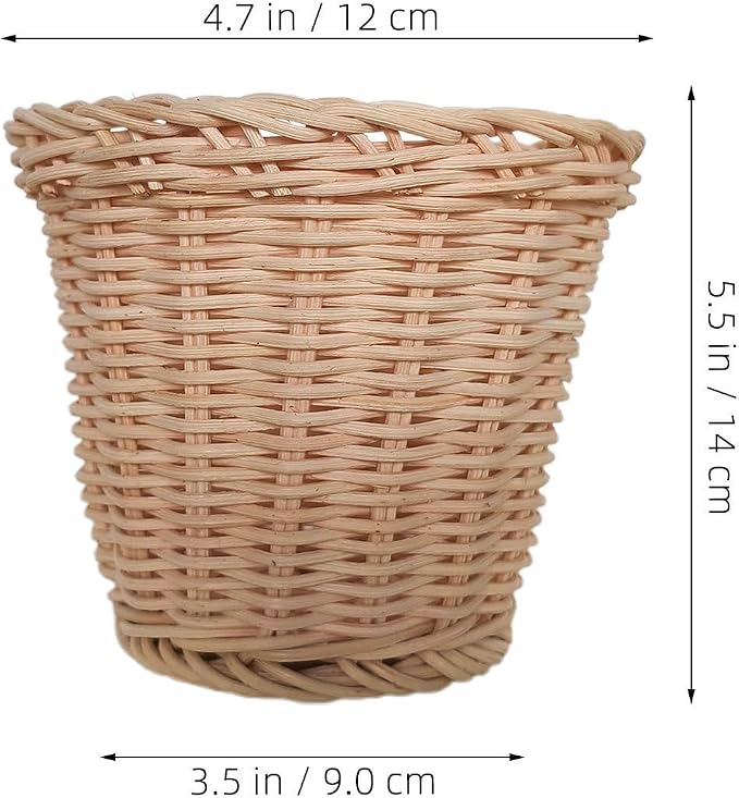 OSALADI Beige Indonesian Rattan Woven Storage Basket for Organizing Sundries and Fruit, Moisture Resistant and Easy to Transport, for Countertop and Picnics