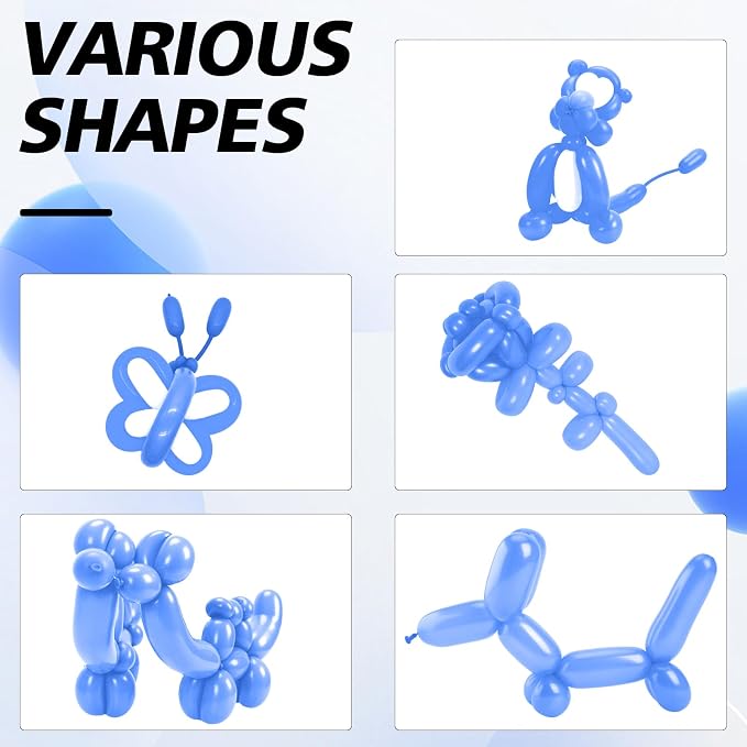 260 Balloons, 50pcs Dark Blue Long Balloons for Arch, Animals Kit, Twisting