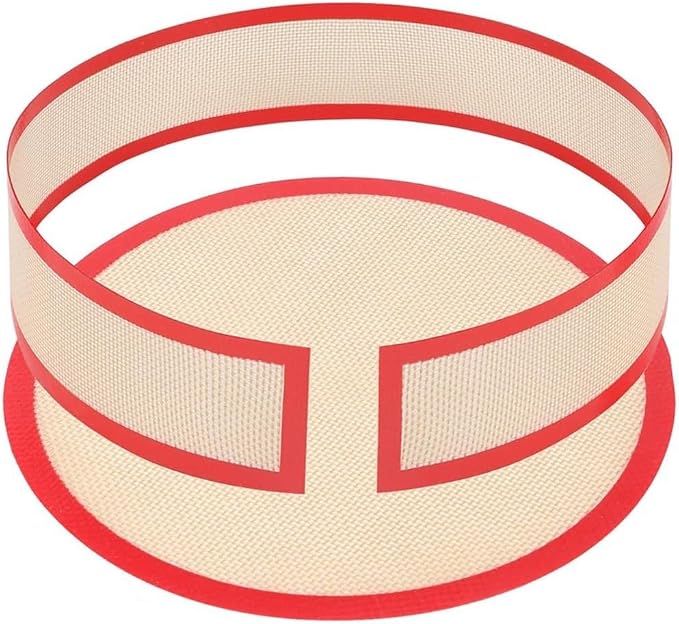 Silicone Non-Stick Baking Mat Set with Bottom and Side Liners for 9 Inch Springform Pan, Leak-Proof Design for Easy Cake Release and Mess-Free Cheesecake Baking(Red)