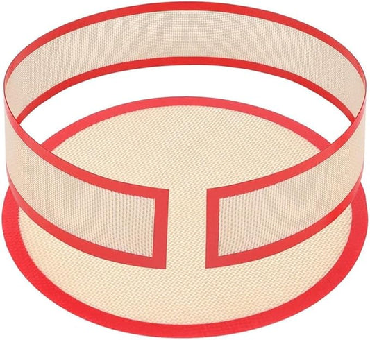 Silicone Non-Stick Baking Mat Set with Bottom and Side Liners for 9 Inch Springform Pan, Leak-Proof Design for Easy Cake Release and Mess-Free Cheesecake Baking(Red)