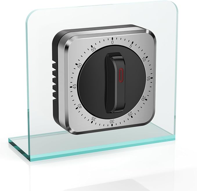 Mechanical Kitchen Timer with Magnet: Wind Up Cooking Timer Clock with Loud Alarm, Kitchen Timers for Cooking, No Battery Manual Food Timer for Baking, BBQ, Seniors & Daily Reminders