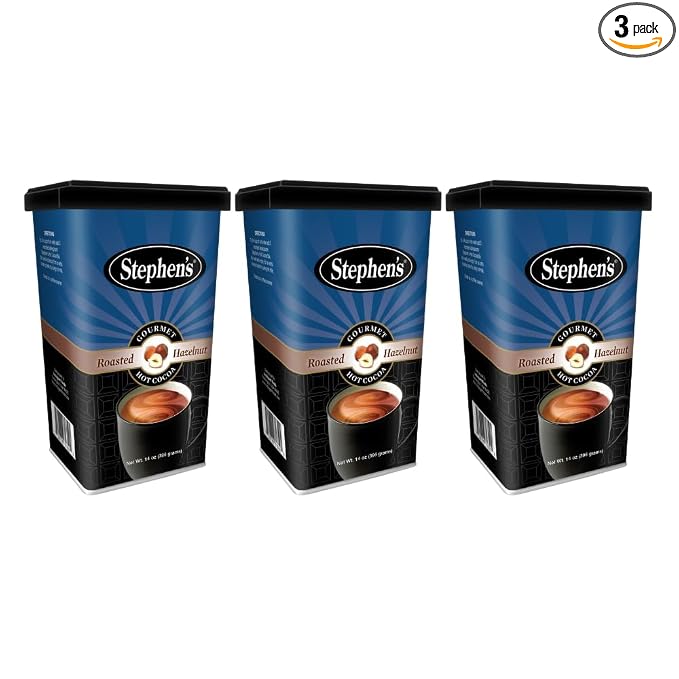 Stephen’s Gourmet Hot Cocoa Mix, Hazelnut Hot Chocolate Drink for Cozy Winter Beverages, Dessert Drinks and Café Style Treats, 14 Ounce (Pack of 3)