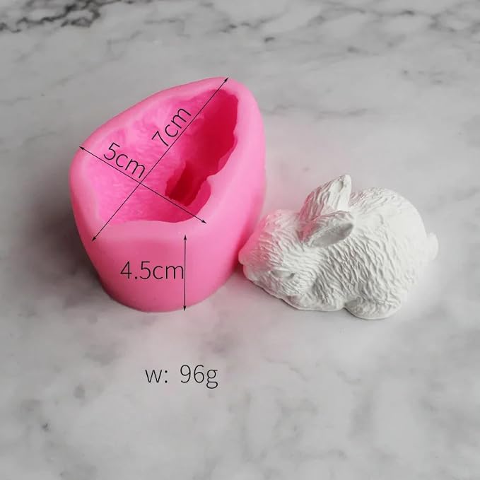 Silicone Mold Kit,3D Rabbit Modeling Silicone Mold Fondant Cake Decorations Christmas Ornaments Easter Rabbit Candle Soap Mould 7x5x4.5cm