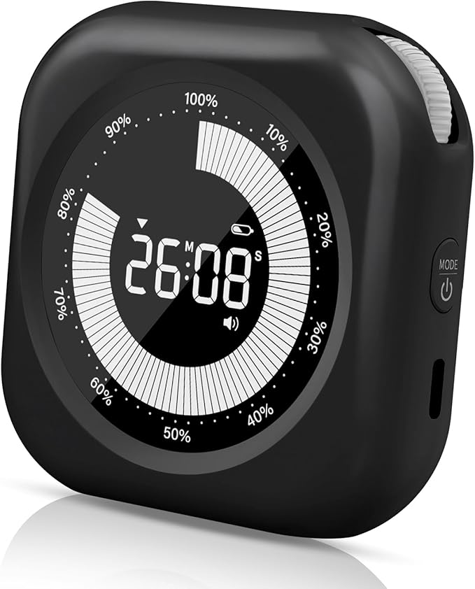 PERSUPER Visual Timer for Kids, 10 Hours Countdown/Up, with Rechargeable, 3 Volume Levels，3 Brightness Display, and Magnetic, Homeschool Study Tool, Large Digital Timers for Classroom, Kitchen